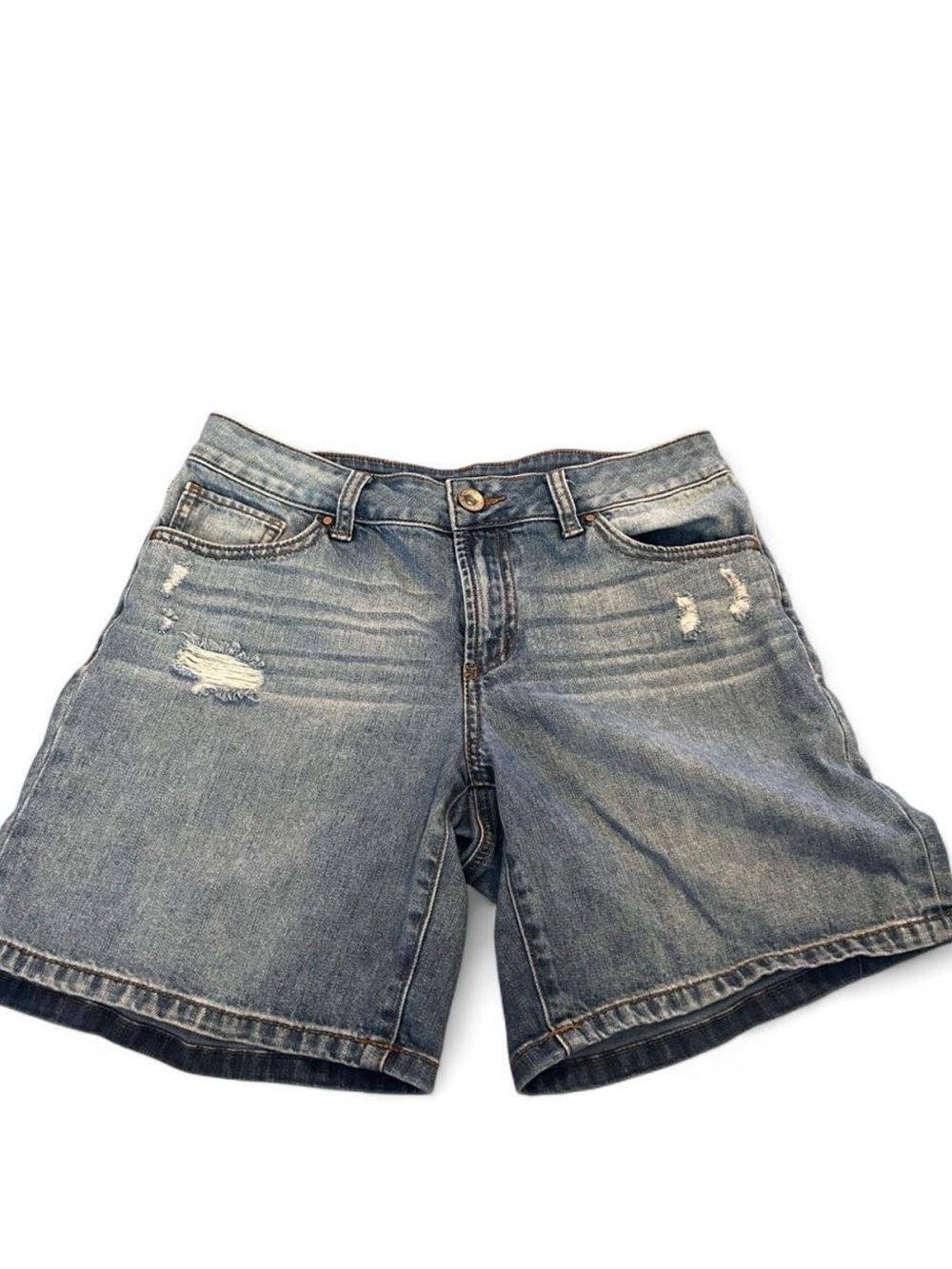 Natural Reflections Light Blue Distressed Denim Shorts
